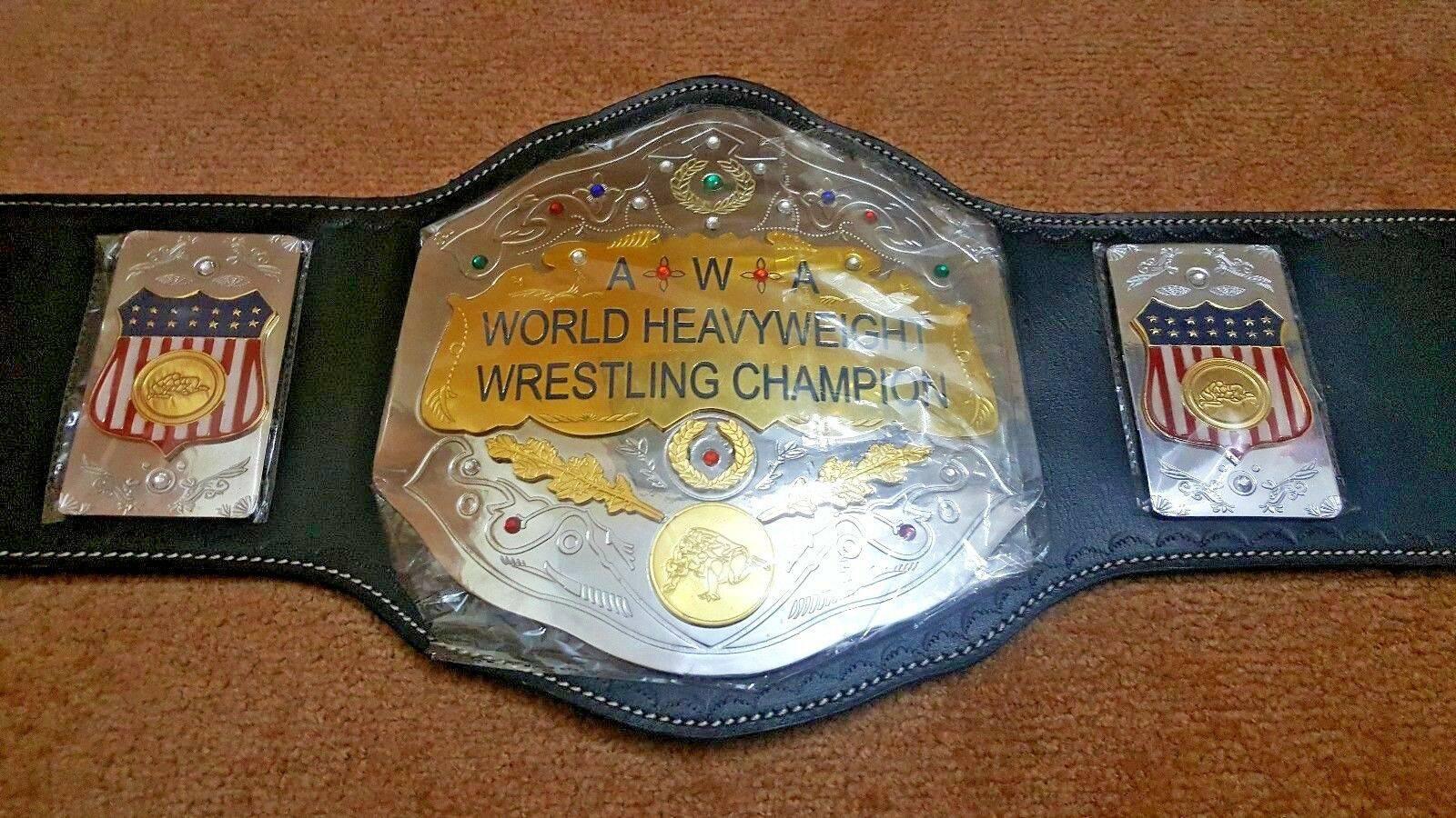 AWA WORLD TAG TEAM BRASS METAL Championship Belt - Zees Belts