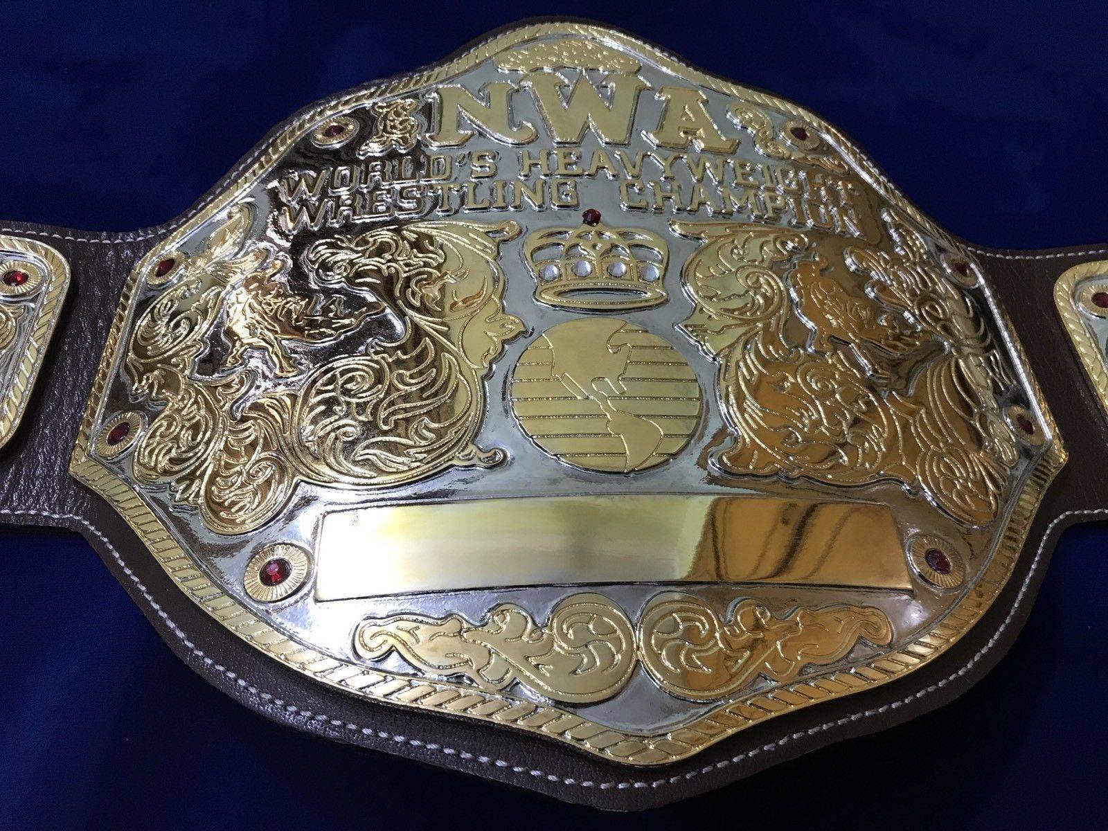 NWA BIG GOLD 24K GOLD Zinc Championship Belt - Zees Belts