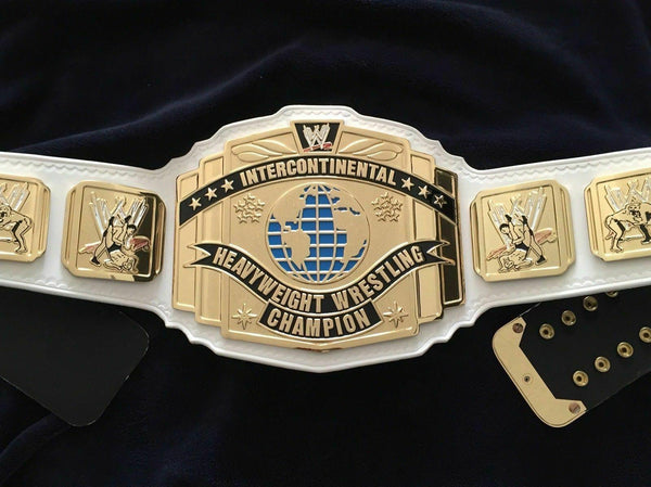 WWF INTERCONTINENTAL WHITE Zinc Championship Belt - Zees Belts