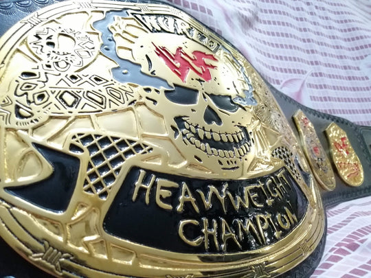 WWF STONE COLD SMOKING SKULL 24K GOLD Championship Title Belt - Zees Belts