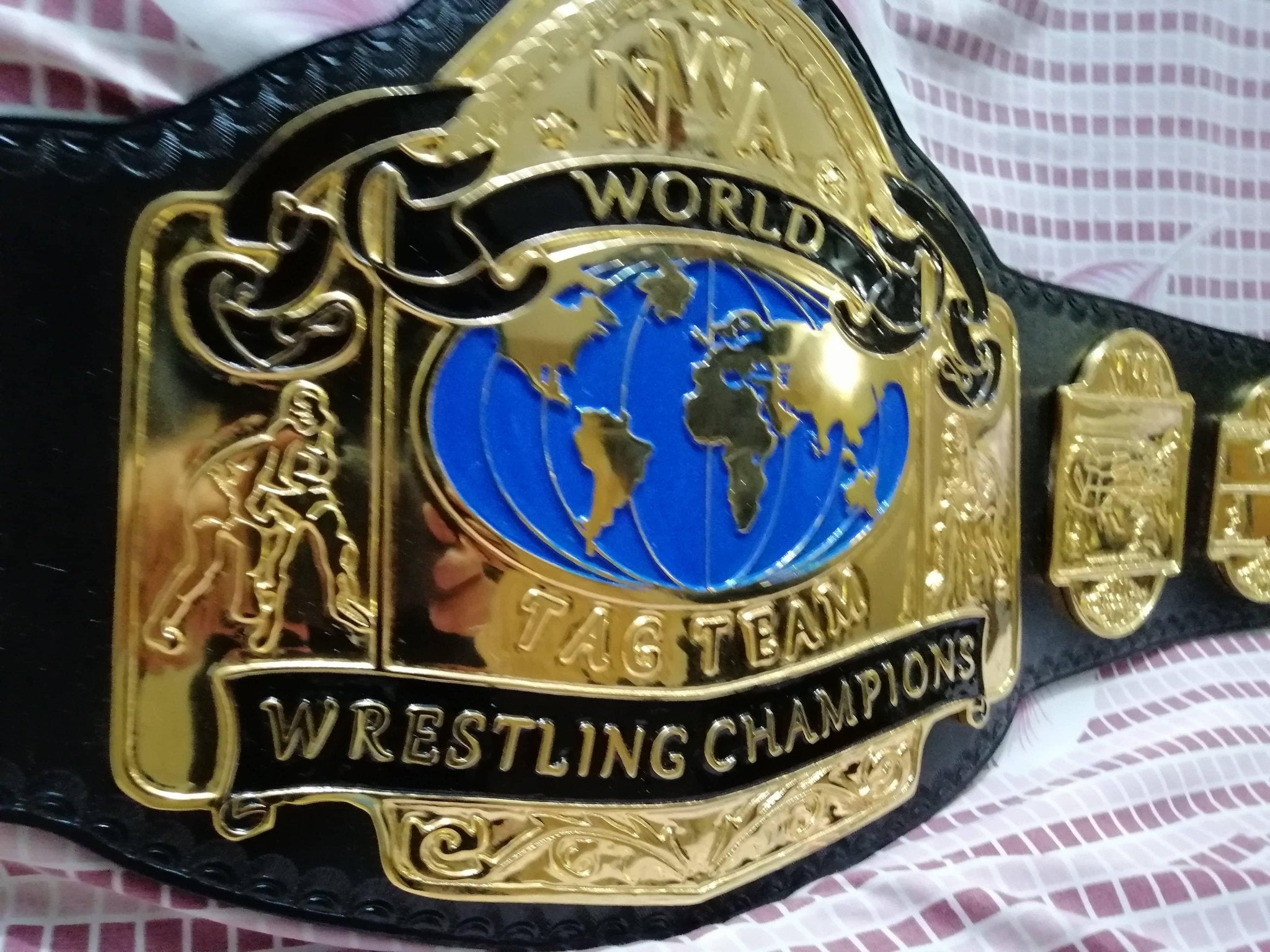 NWA WORLD TAG TEAM 24K GOLD Zinc Wrestling Championship Belt - Zees Belts