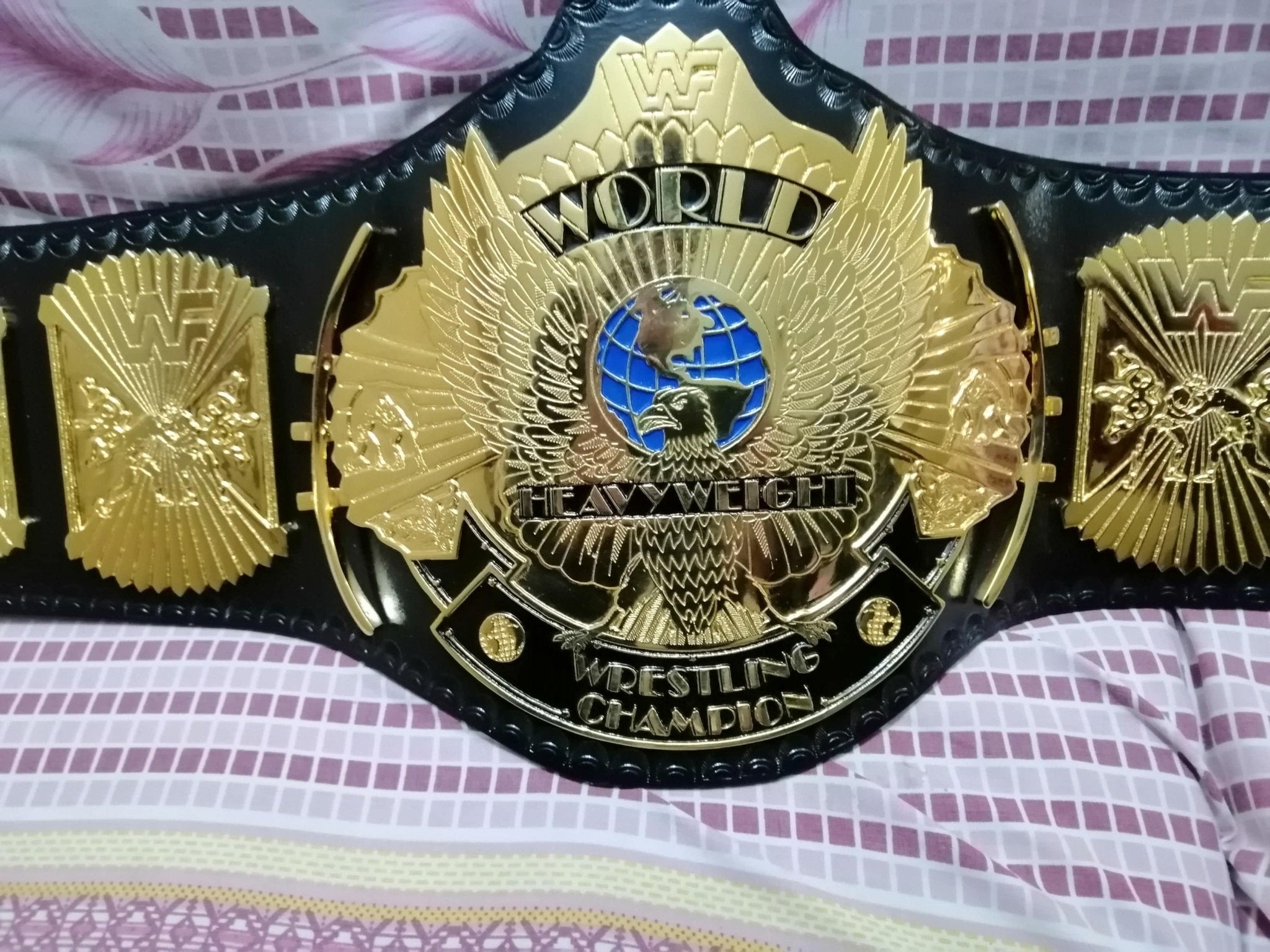 WWF WINGED EAGLE 24K GOLD Championship Title Belt - Zees Belts