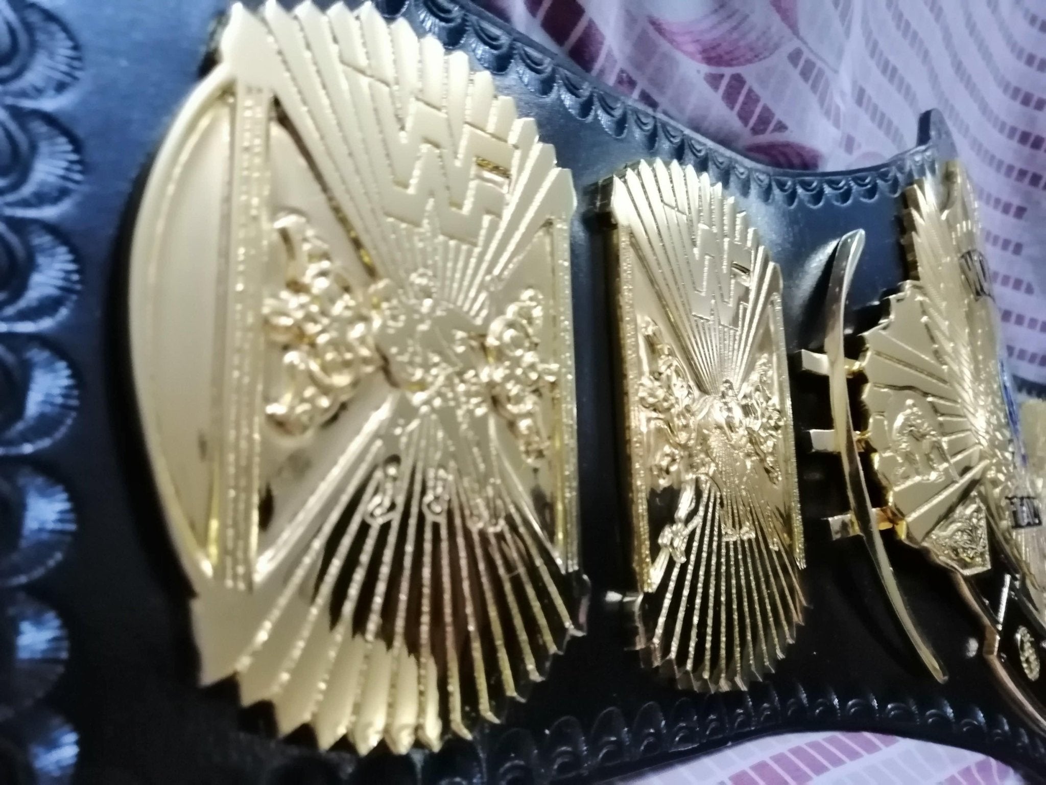 WWF WINGED EAGLE 24K GOLD Championship Title Belt - Zees Belts