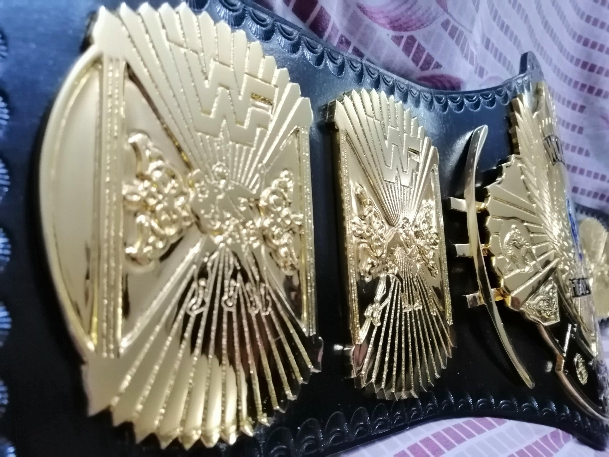 WWF WINGED EAGLE 24K GOLD Championship Title Belt - Zees Belts