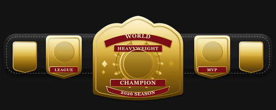 Zees Belts CrownForge live custom championship belt template in gold plating on a black leather strap with sample ribbon text