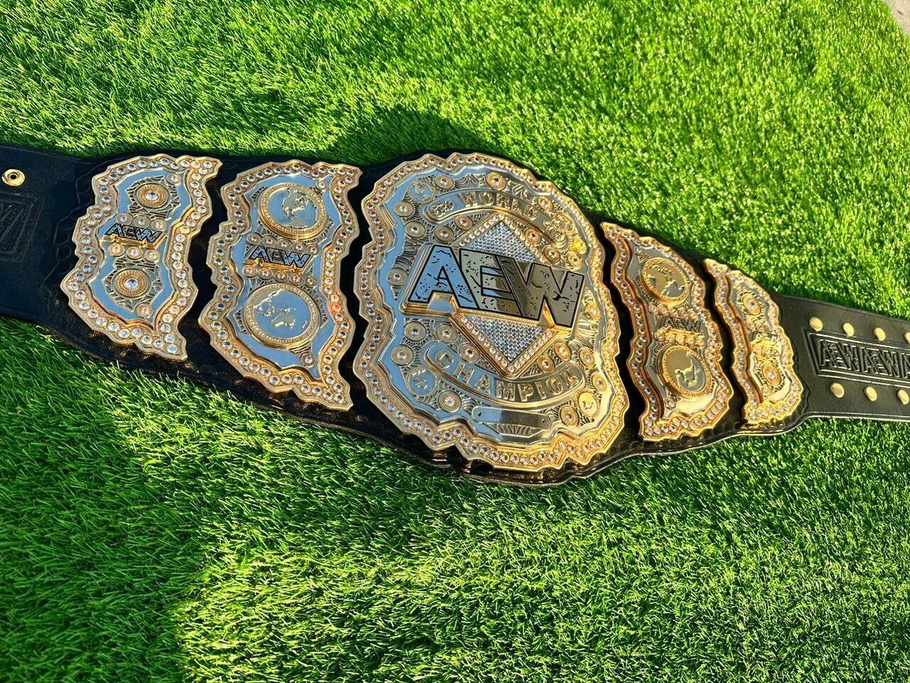 AEW WORLD HEAVYWEIGHT CHAMPIONSHIP 24K GOLD BELT FOUR LAYERS STACKED 4MM  PLATES