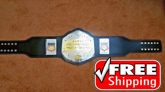 AWA WORLD TAG TEAM BRASS METAL Championship Belt - Zees Belts