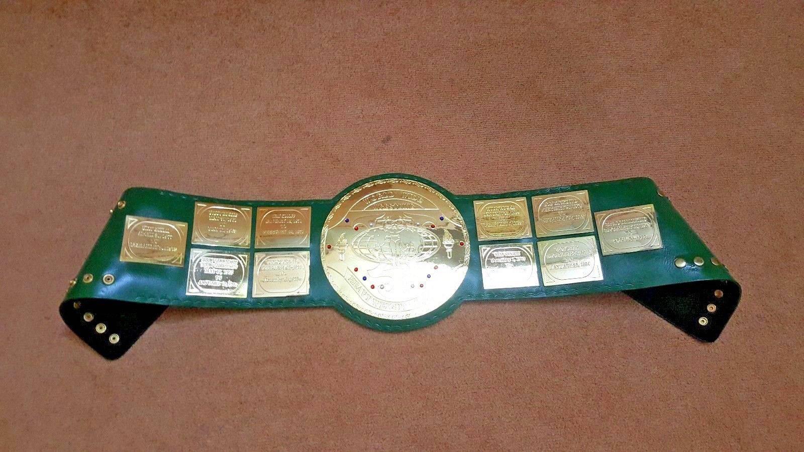 WWF BIG GREEN Brass Championship Title Belt - Zees Belts