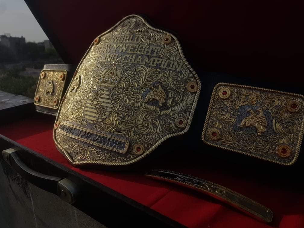 WCW 3D BIG GOLD CRUMRINE CNC MADE CHAMPIONSHIP BELT - Zees Belts