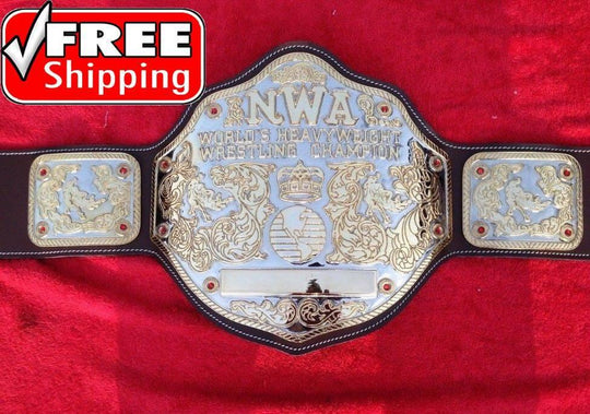 NWA BIG GOLD 24K GOLD Zinc Championship Belt - Zees Belts