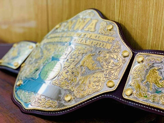 NWA BIG GOLD Zinc Championship Belt - Zees Belts
