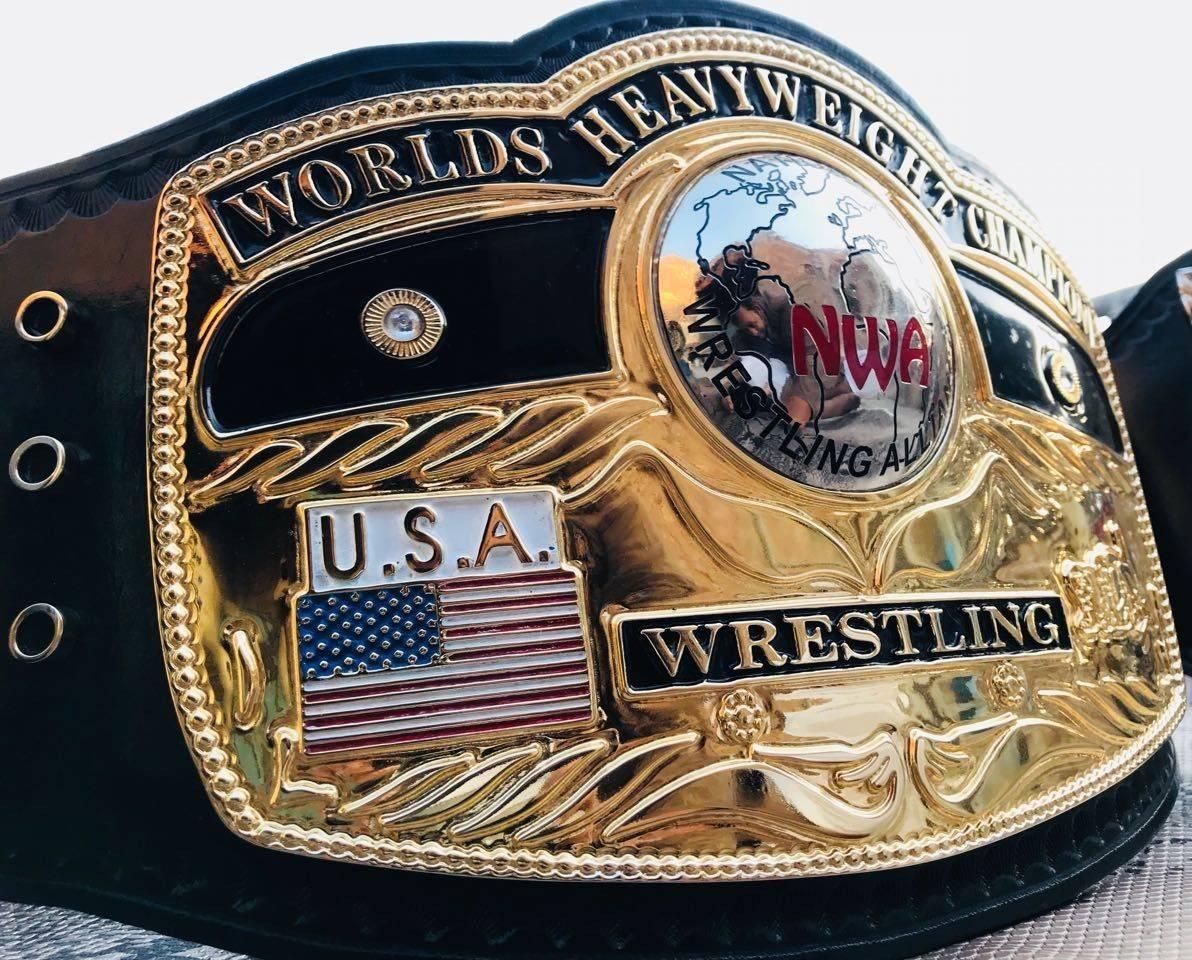 NWA DOMED GLOBE HEAVYWEIGHT 24K GOLD Championship Belt - Zees Belts