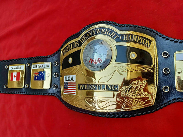 NWA DOMED GLOBE HEAVYWEIGHT Zinc Championship Title Belt - Zees Belts