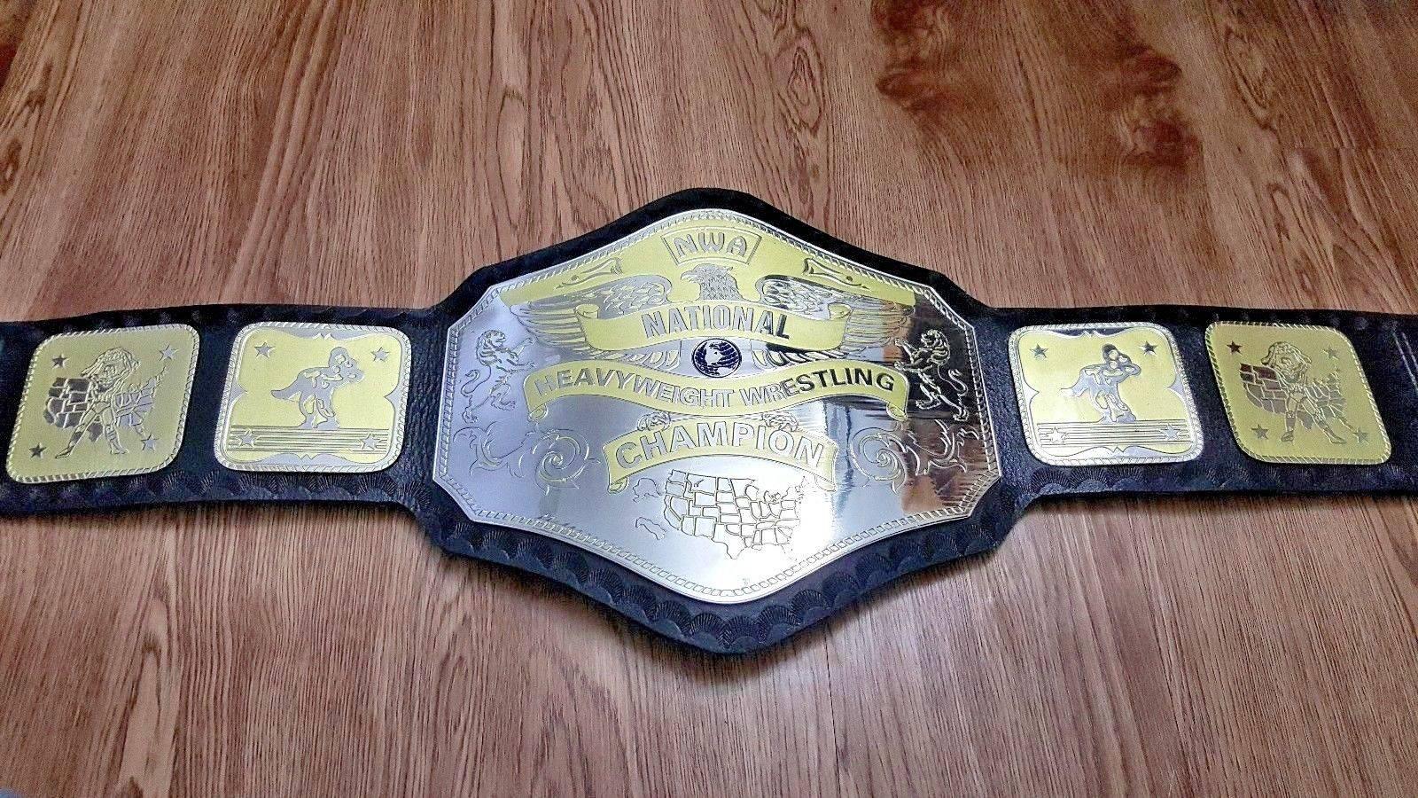 NWA NATIONAL HEAVYWEIGHT Brass Championship Belt - Zees Belts