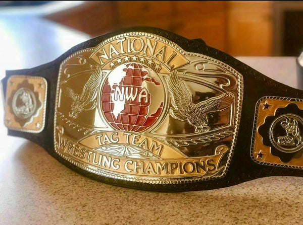 NWA NATIONAL TAG TEAM Zinc Championship Title Belt - Zees Belts