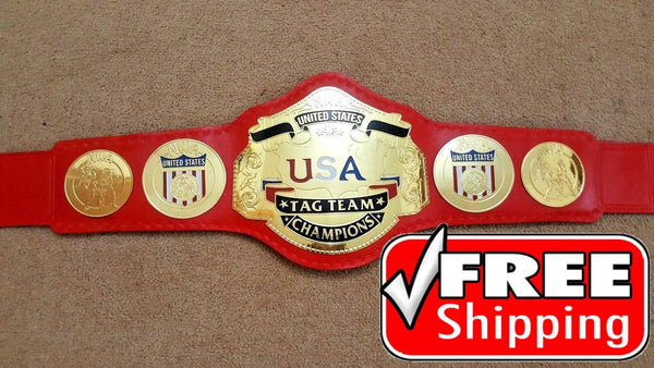 NWA US TAG TEAM Brass Championship Belt - Zees Belts
