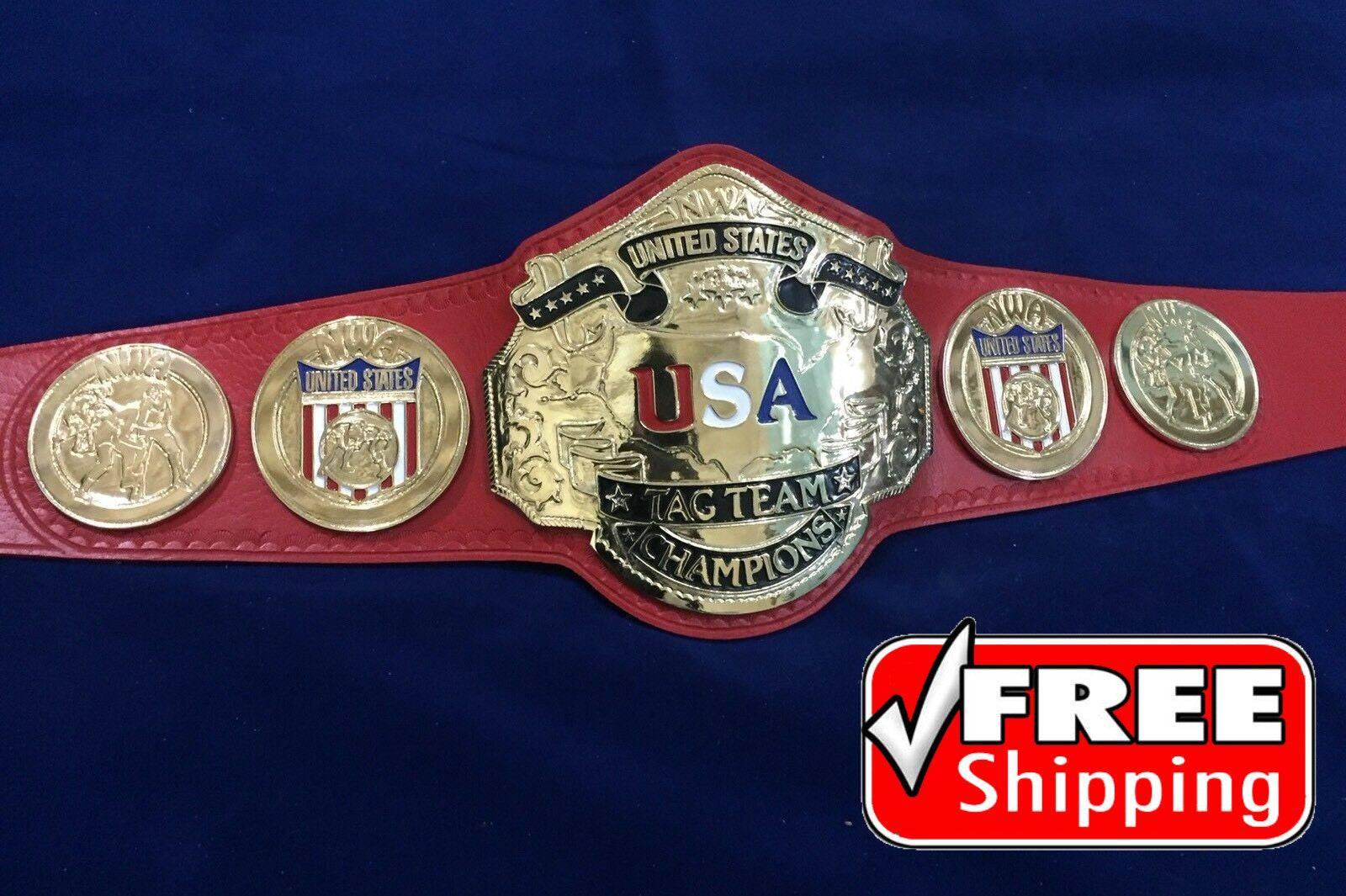 NWA UNITED STATES TAG TEAM 24K GOLD Zinc Championship Belt - Zees Belts