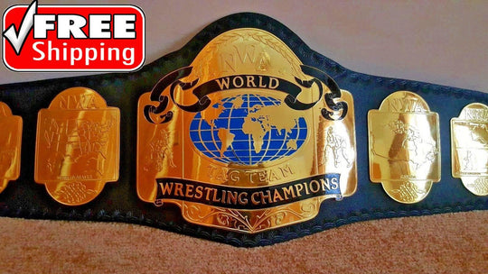 NWA WORLD TAG TEAM Brass Championship Belt - Zees Belts