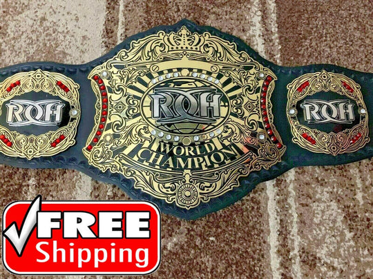 ROH WORLD TELEVISION Brass Championship Belt - Zees Belts