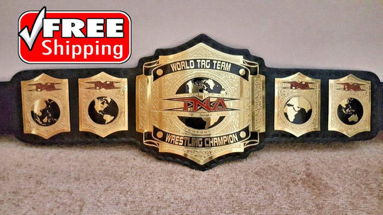 TNA WORLD TAG TEAM Brass Championship Belt - Zees Belts