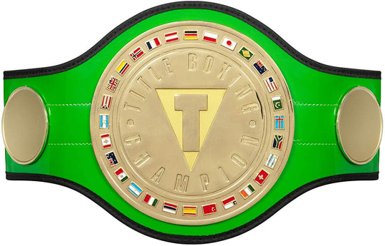 TITLE BOXING GREEN BELT Championship Belt - Zees Belts