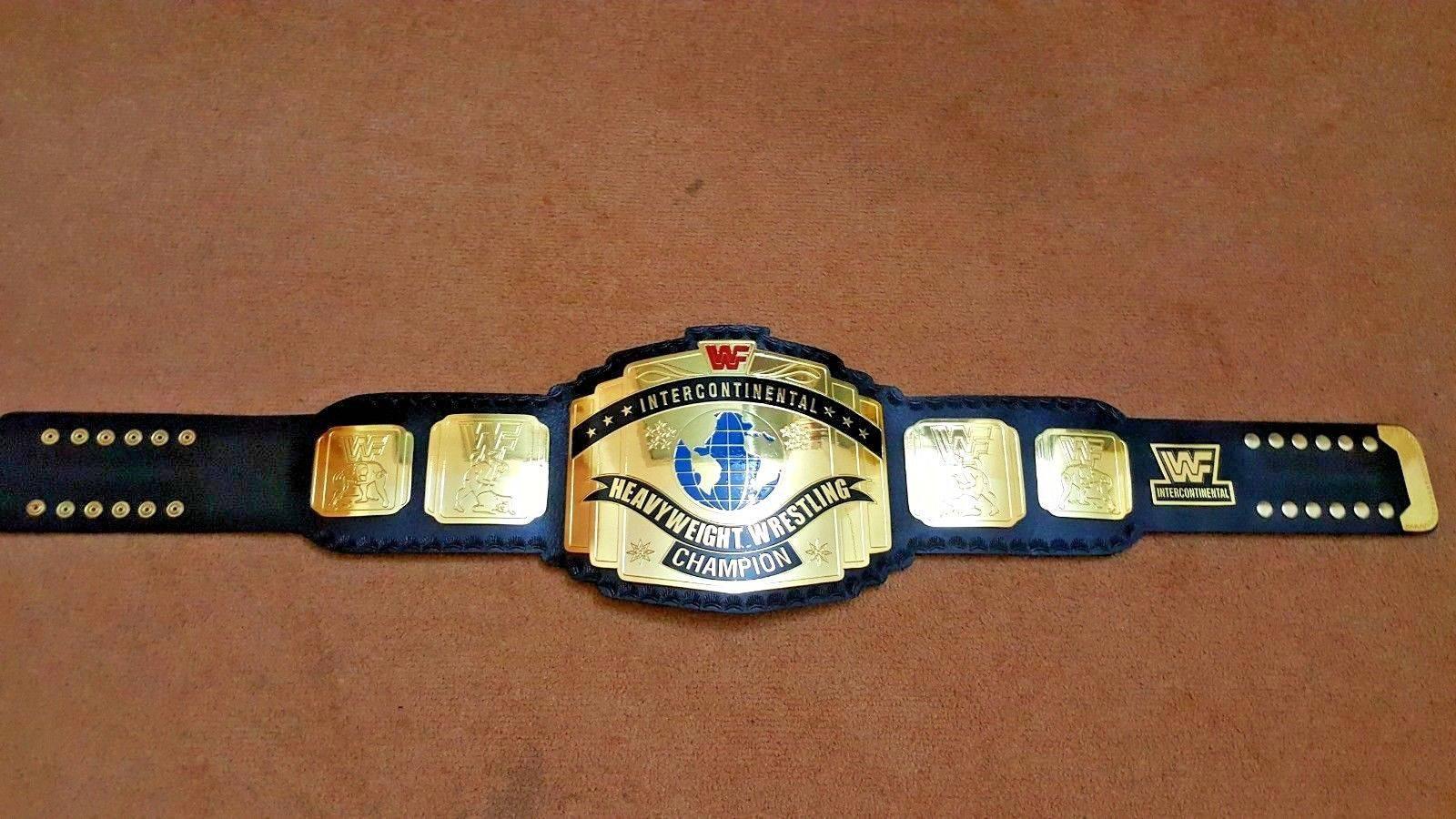 WWF INTERCONTINENTAL RED LOGO Brass Championship Title Belt - Zees Belts