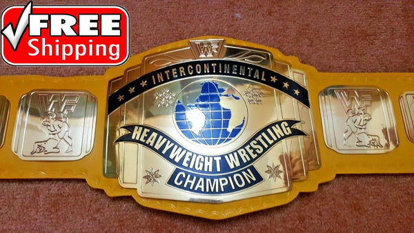 WWF INTERCONTINENTAL YELLOW Brass Championship Belt - Zees Belts