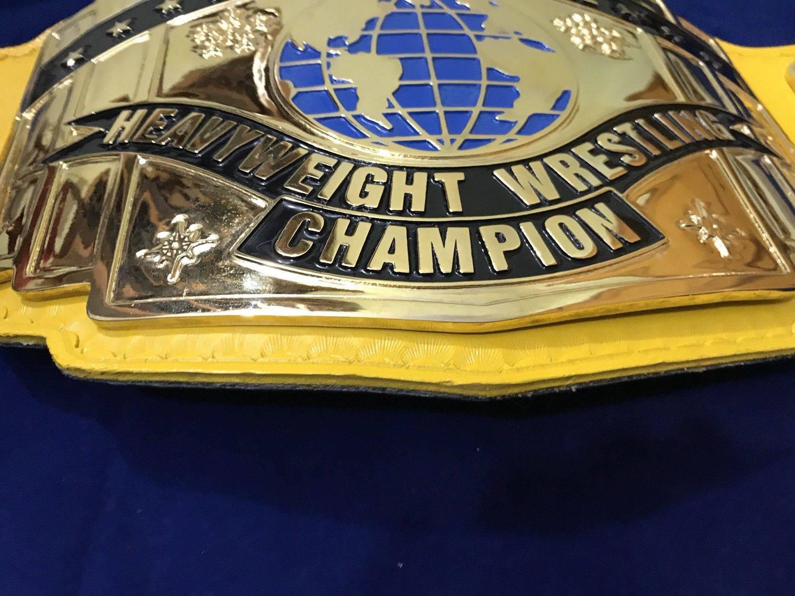 WWF INTERCONTINENTAL YELLOW 24K GOLD Zinc Championship Title Belt