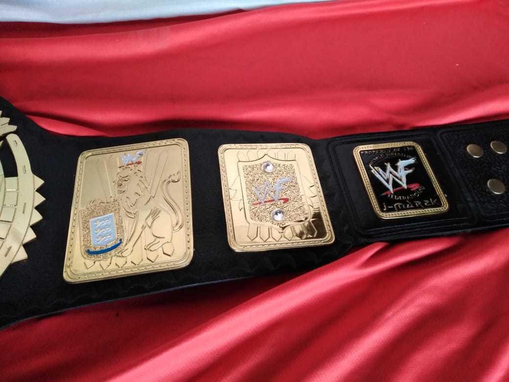 WWF BIG EAGLE SCRATCH LOGO Brass Championship Belt - Zees Belts