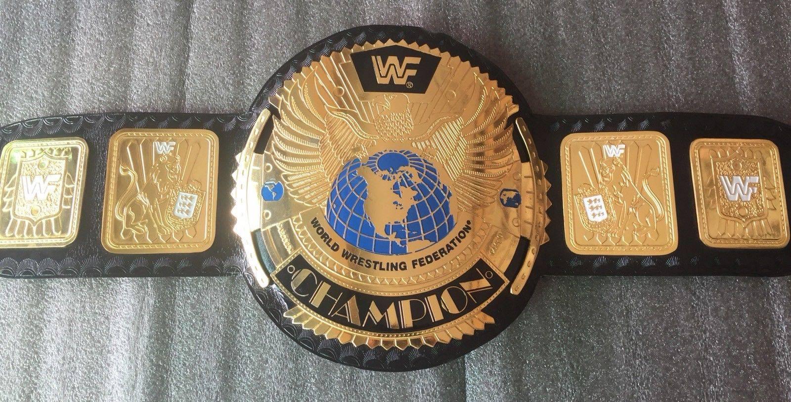 WWF BIG EAGLE BLOCK LOGO Brass Championship Belt - Zees Belts