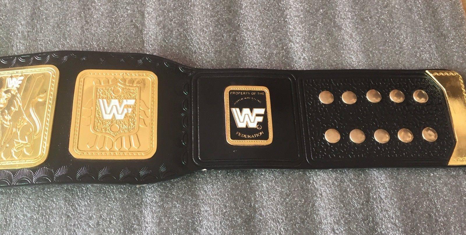 WWF BIG EAGLE BLOCK LOGO Brass Championship Belt - Zees Belts