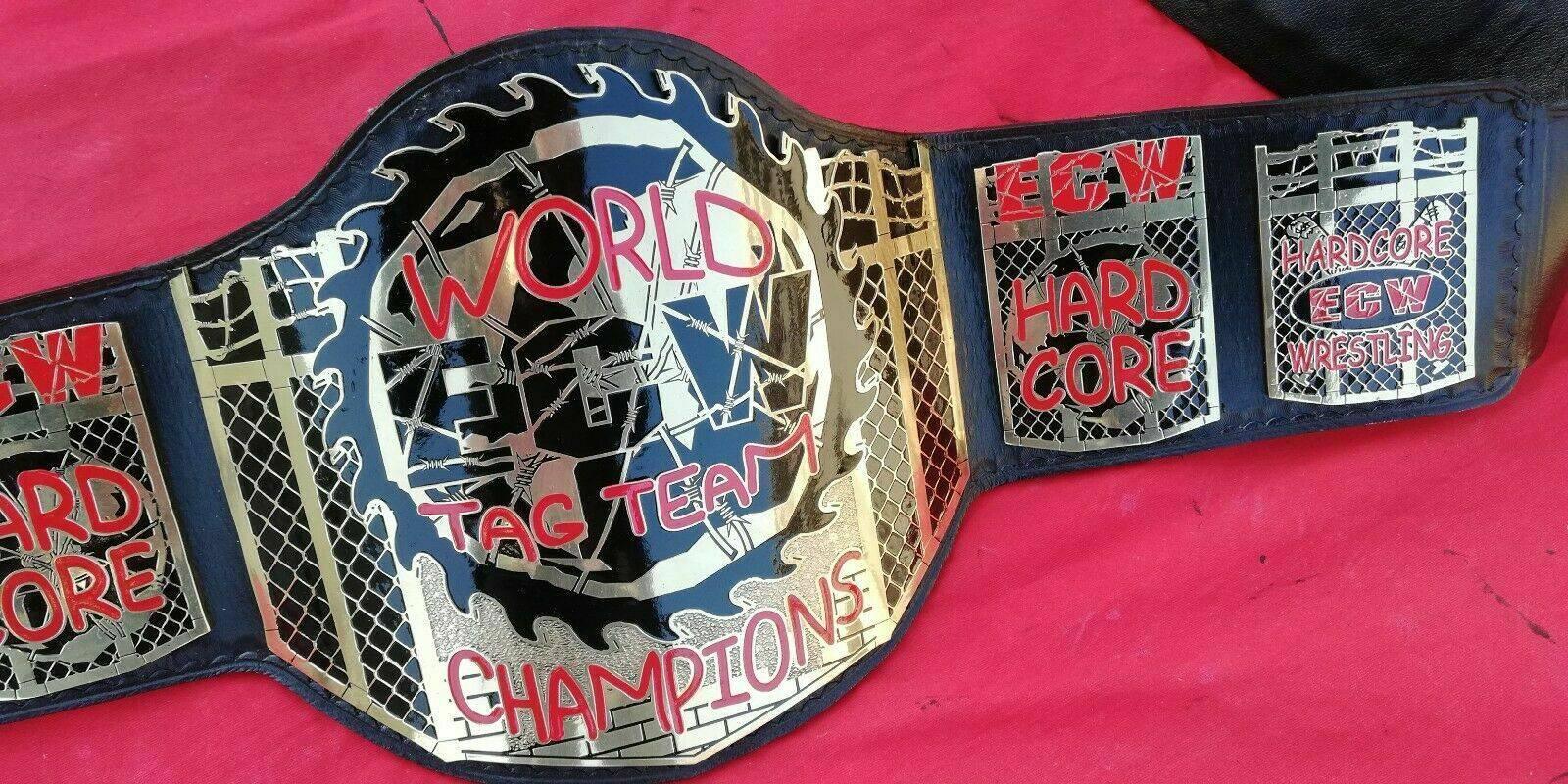 ECW WORLD TAG TEAM Brass Championship Belt - Zees Belts