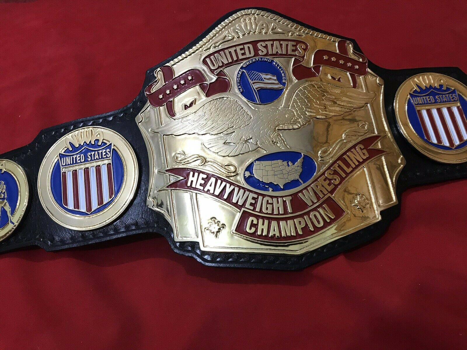 NWA US HEAVYWEIGHT 24K Gold Zinc Championship Belt