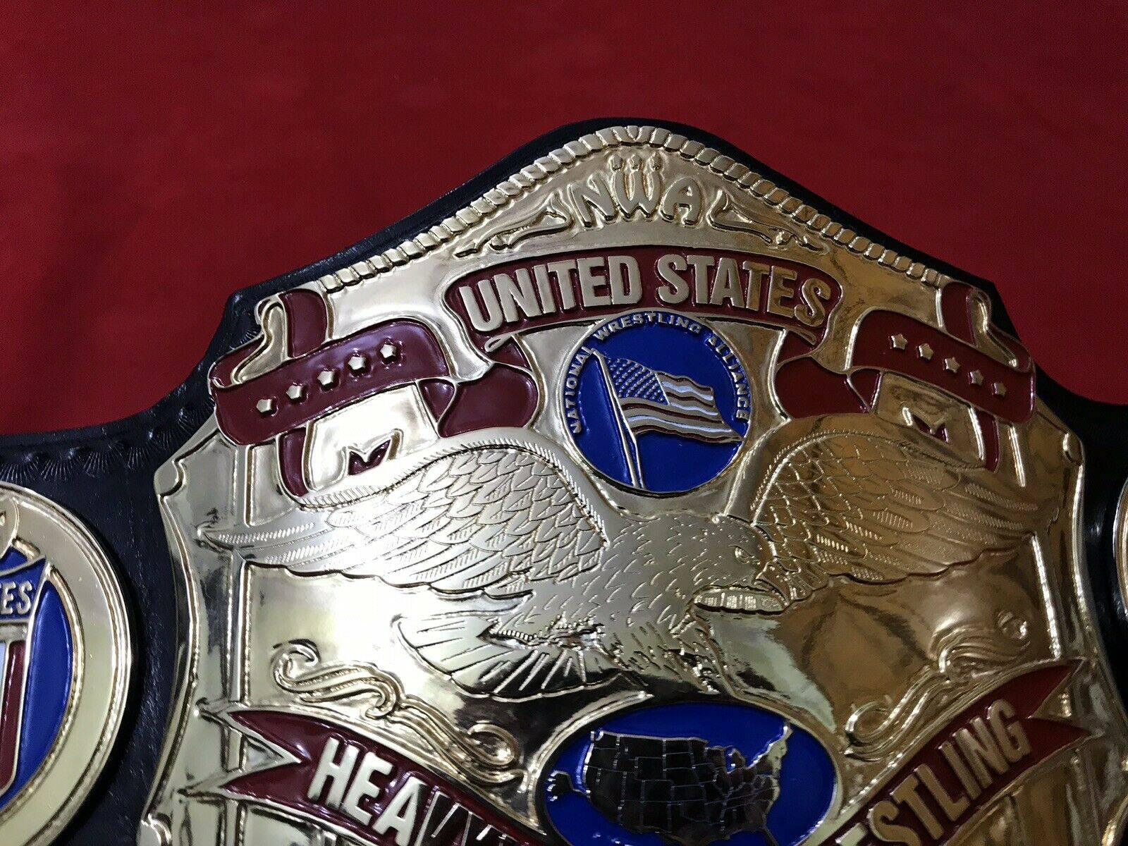  STANE New NWA NATIONAL 24k Gold Zinc Championship Belt, Red,  Regular : Clothing, Shoes & Jewelry