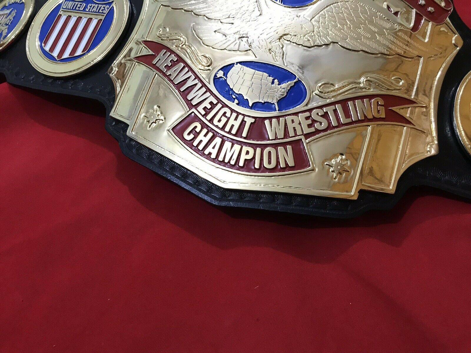  STANE New NWA NATIONAL 24k Gold Zinc Championship Belt, Red,  Regular : Clothing, Shoes & Jewelry