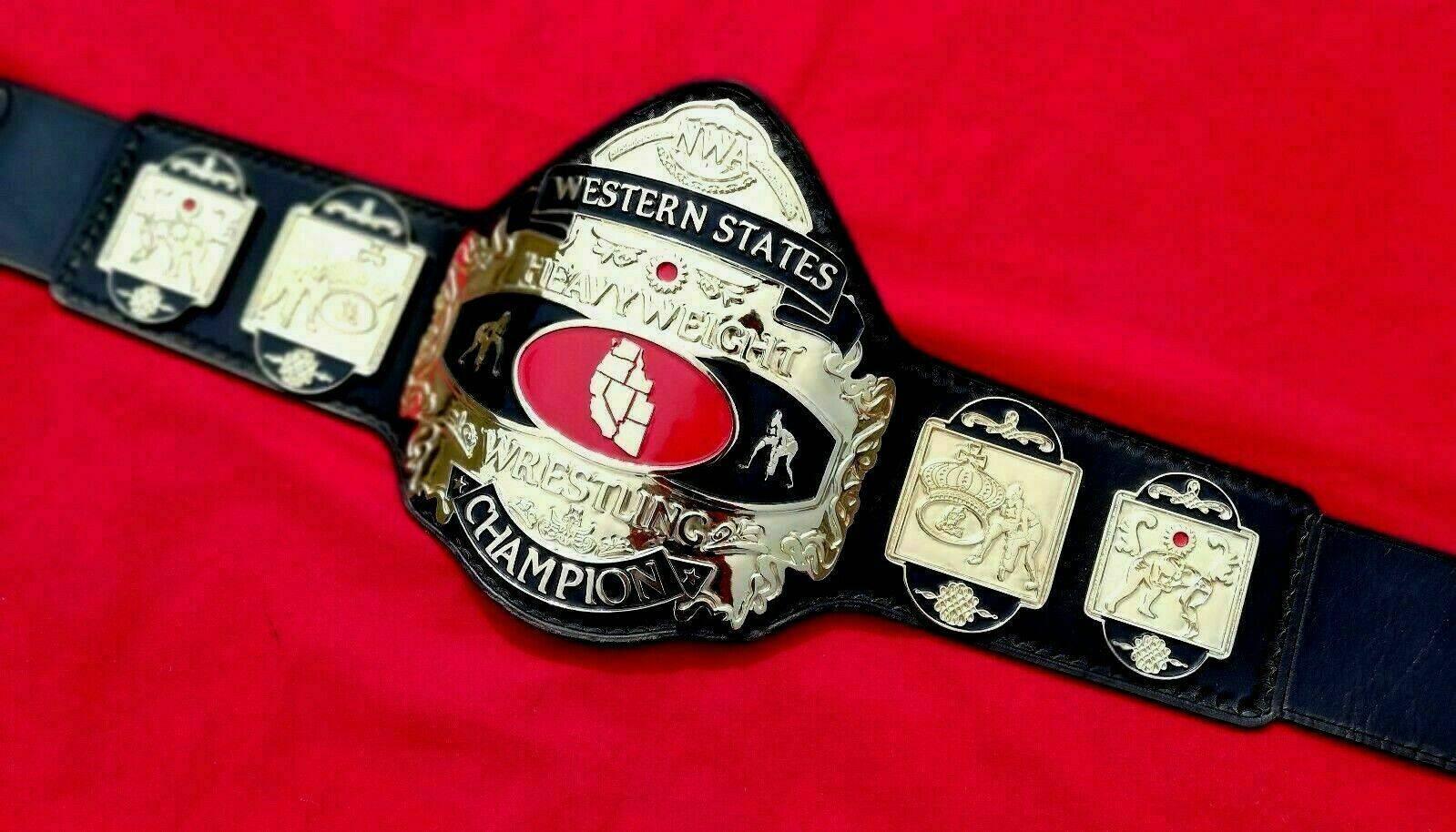 NWA WESTERN STATES HEAVYWEIGHT 24K GOLD Zinc Championship Belt - Zees Belts
