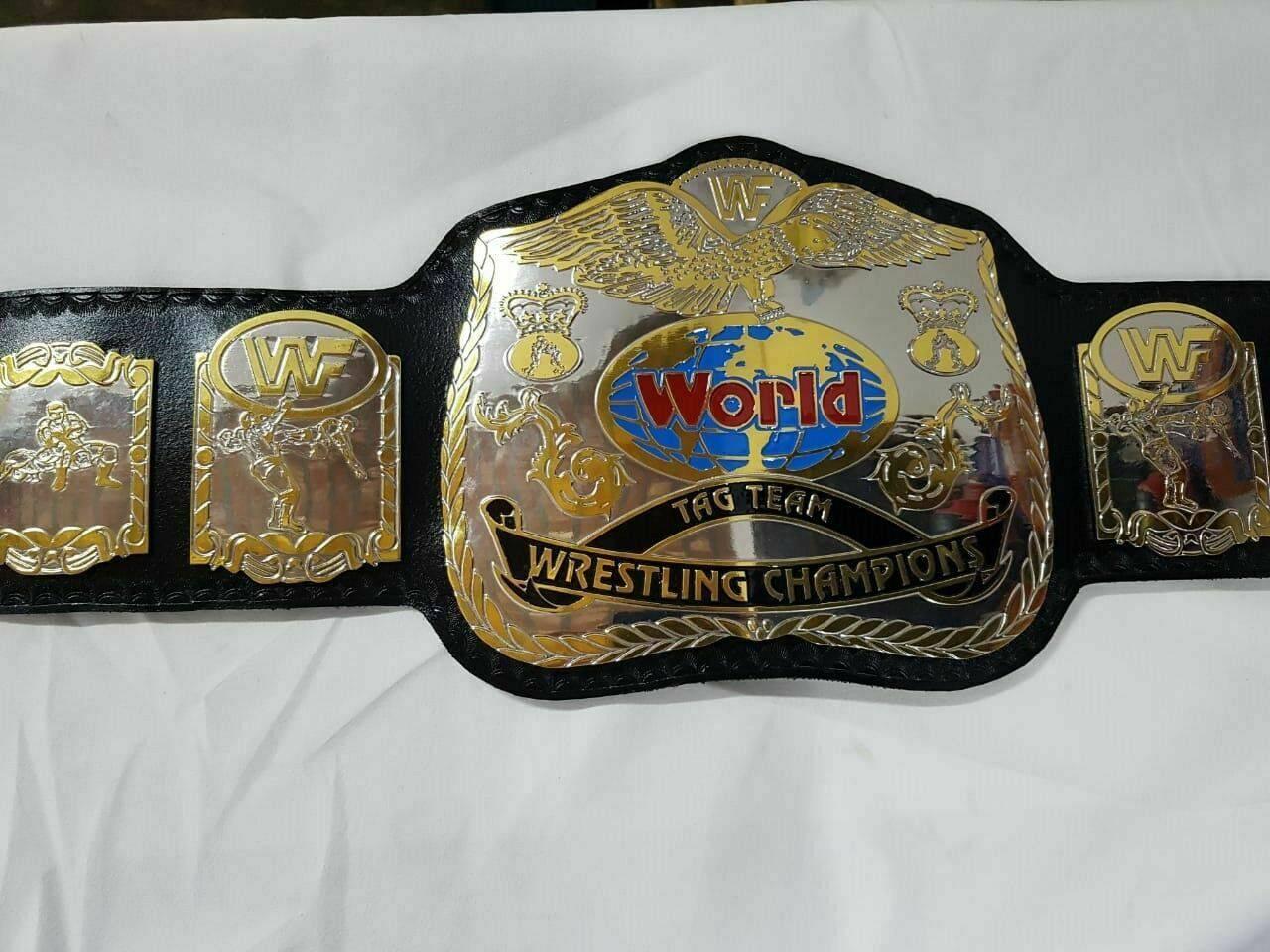 Old AWA World Tag Team Wrestling Championship Leather Belt 2MM Bras (Dual  Layer)
