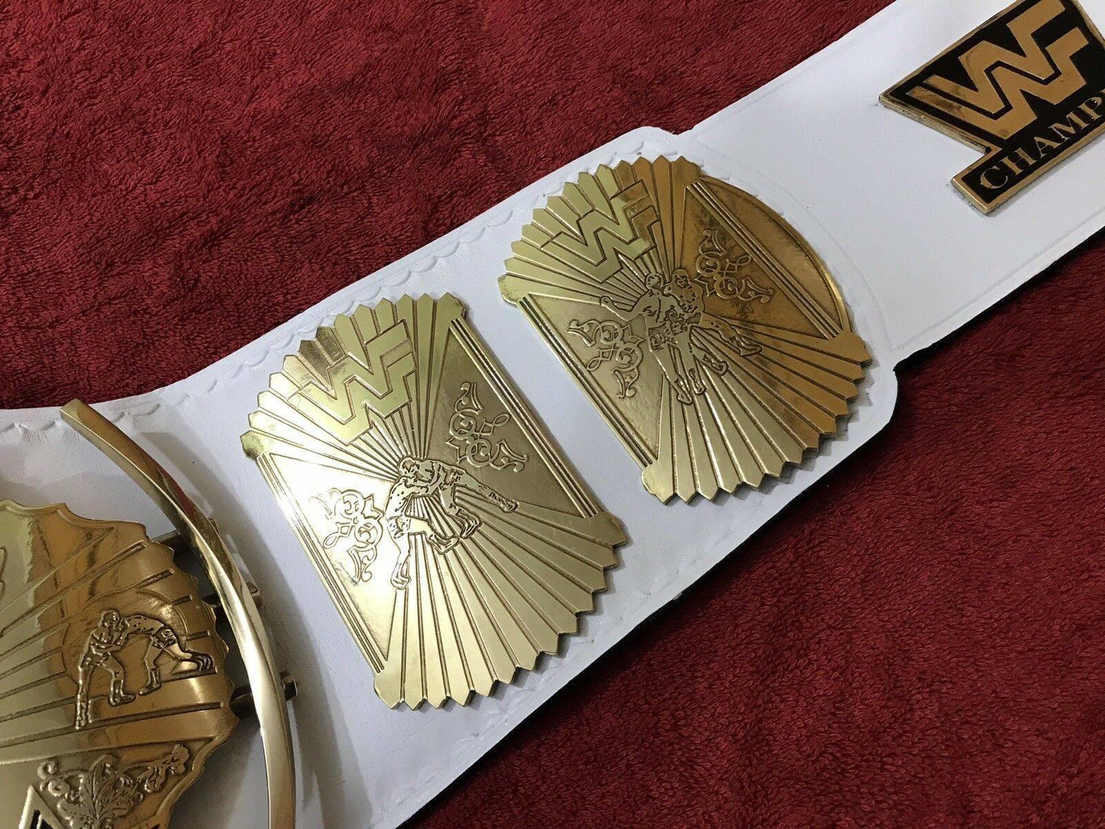 WWF WINGED EAGLE WHITE Brass Championship Title Belt - Zees Belts